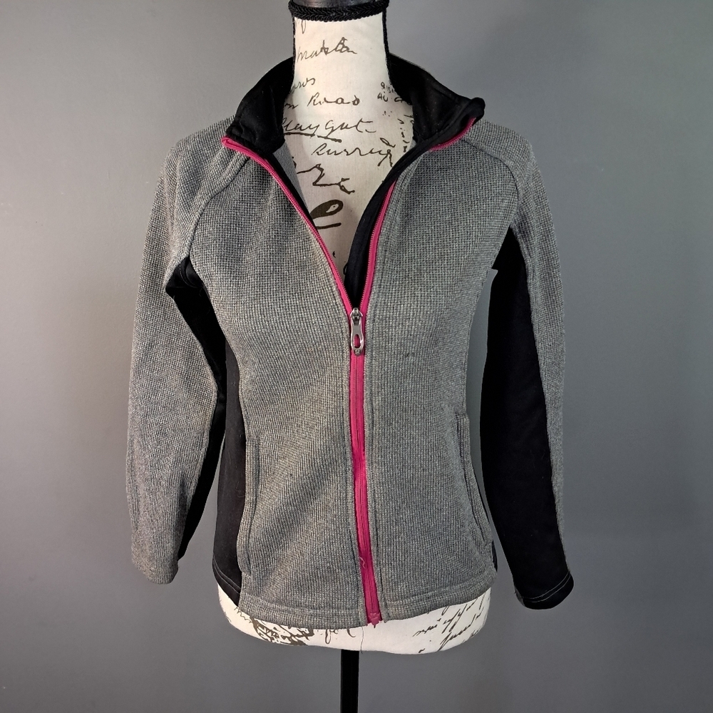 Spyder Youth Girls Cora Color Block Full Zip Fleece Jacket Gray Pink Size XL